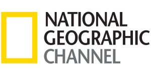 A black and white logo for national geographic channel.